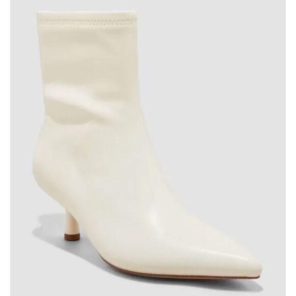 A New Day Shoes - NWT A New Day Women's Stretch Kitten Heel Ankle Boots White Size 8 Spring